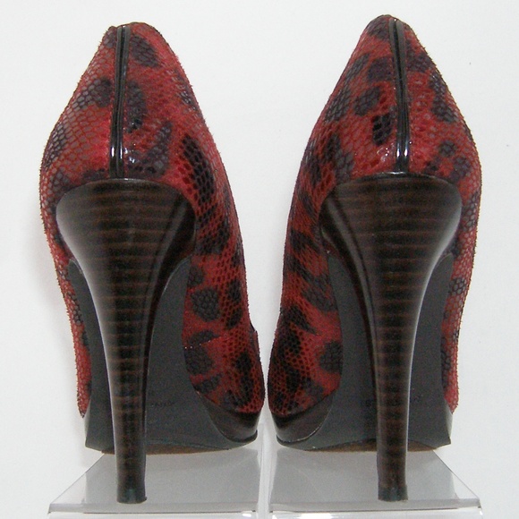 Nine West Shoes Nine West Portofino Red Leopard Print Heels 85m